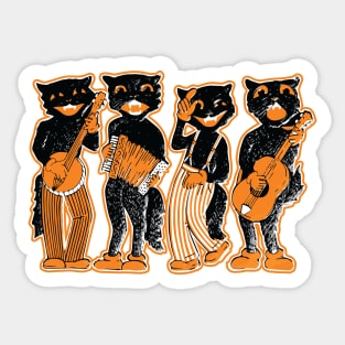 Vintage Halloween Minstrel Black Cat Sticker